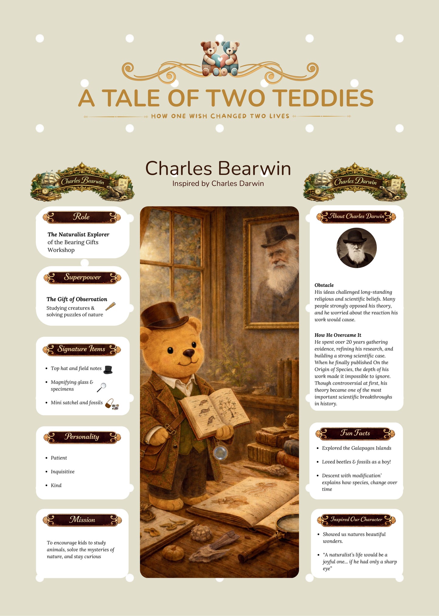 🧸 Charles Bearwin Talking Poster